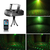 Proiector laser 6 figurine proiectie rosu si verde telecomanda senzor sunet